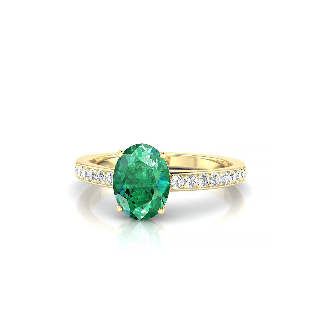 Promise | 18k Yellow Gold 8 x 6 mm Oval Emerald Ring