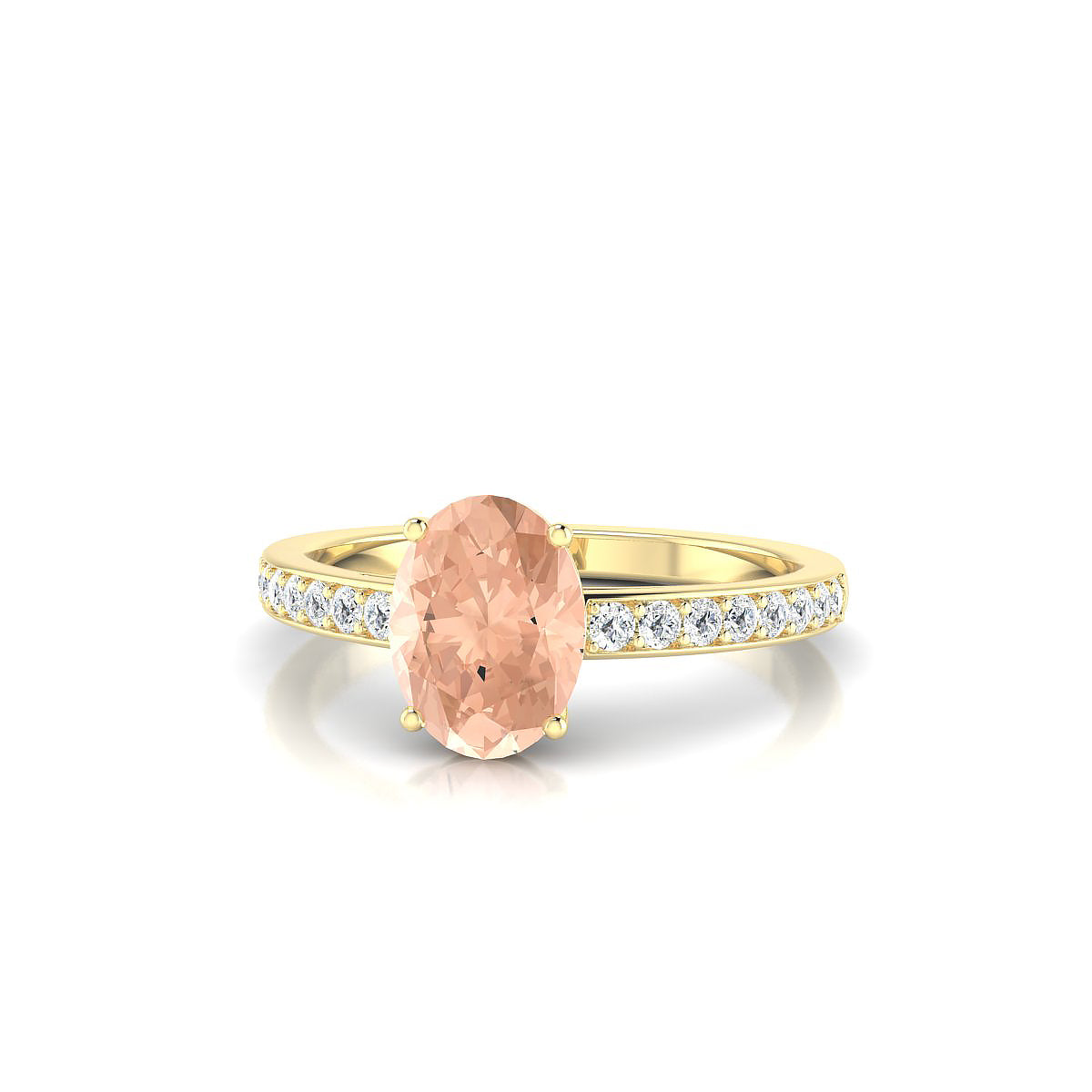 Promise | 18k Yellow Gold 8 x 6 mm Oval Morganite Ring
