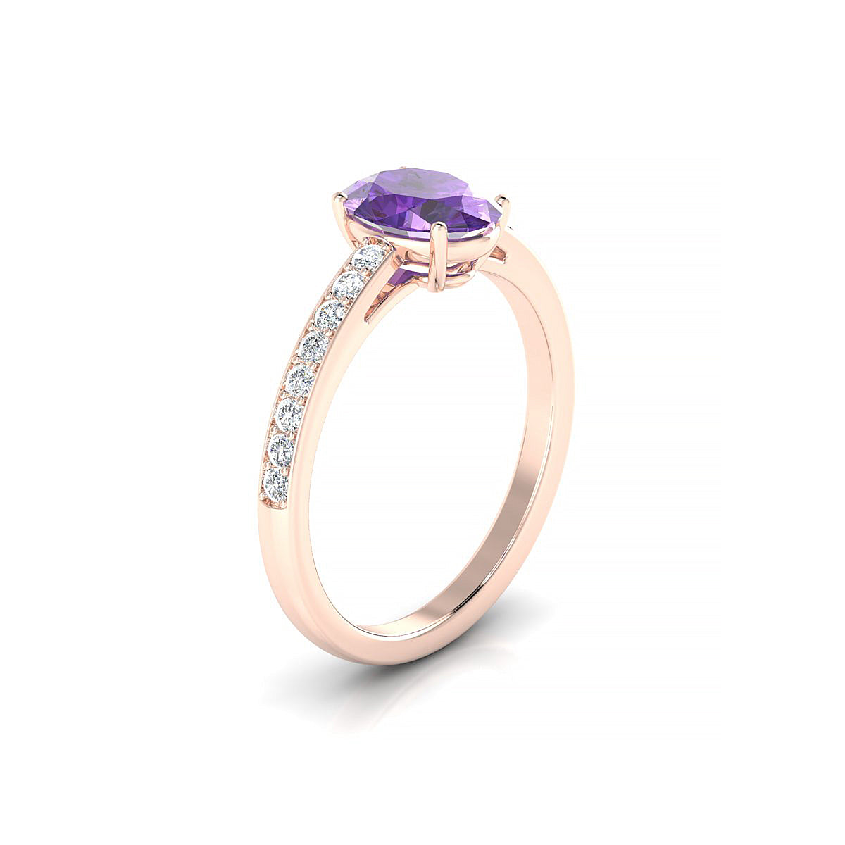 Promise | 18k Rose Gold 8 x 6 mm Oval Amethyst Ring