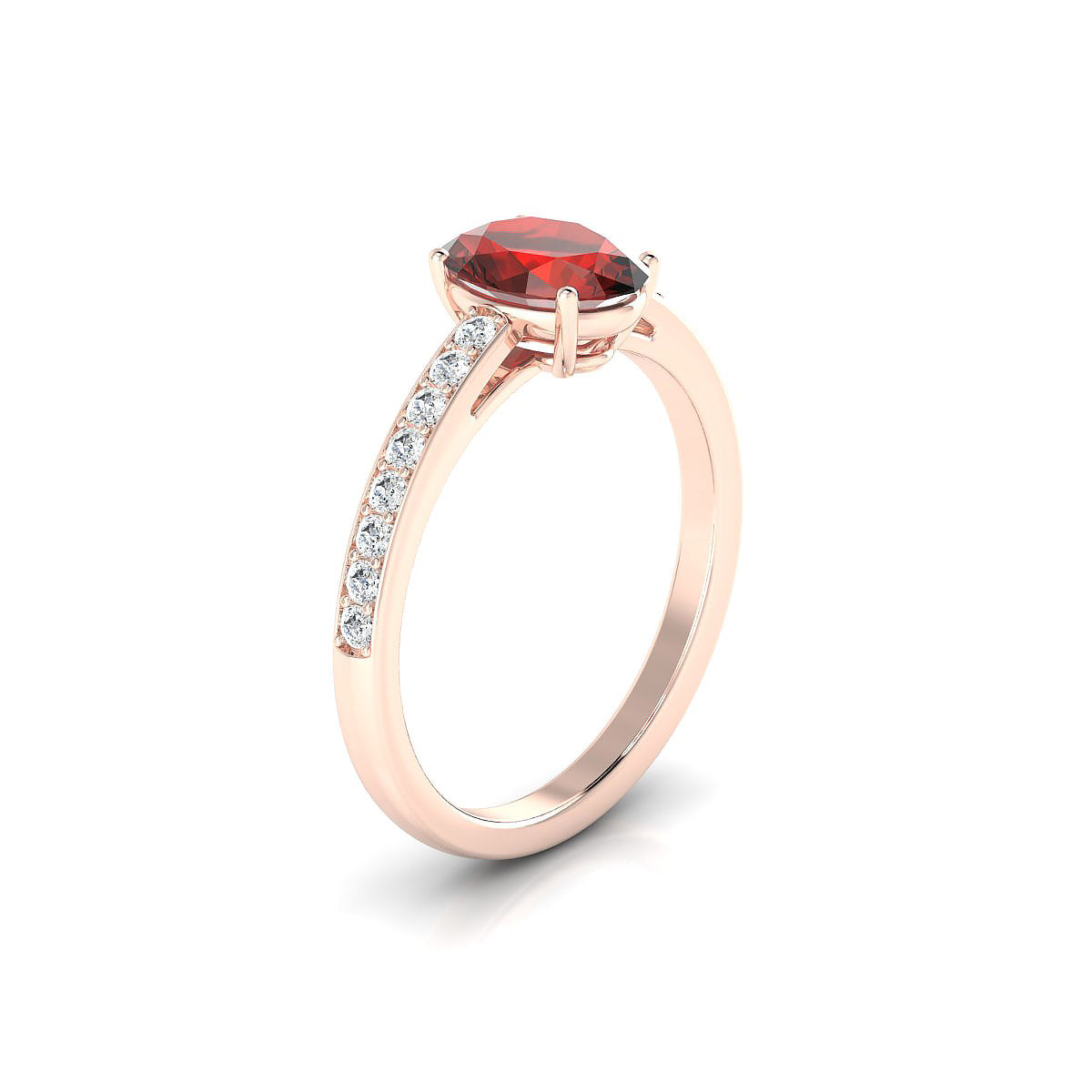 Promise | 18k Rose Gold 8 x 6 mm Oval Garnet Ring