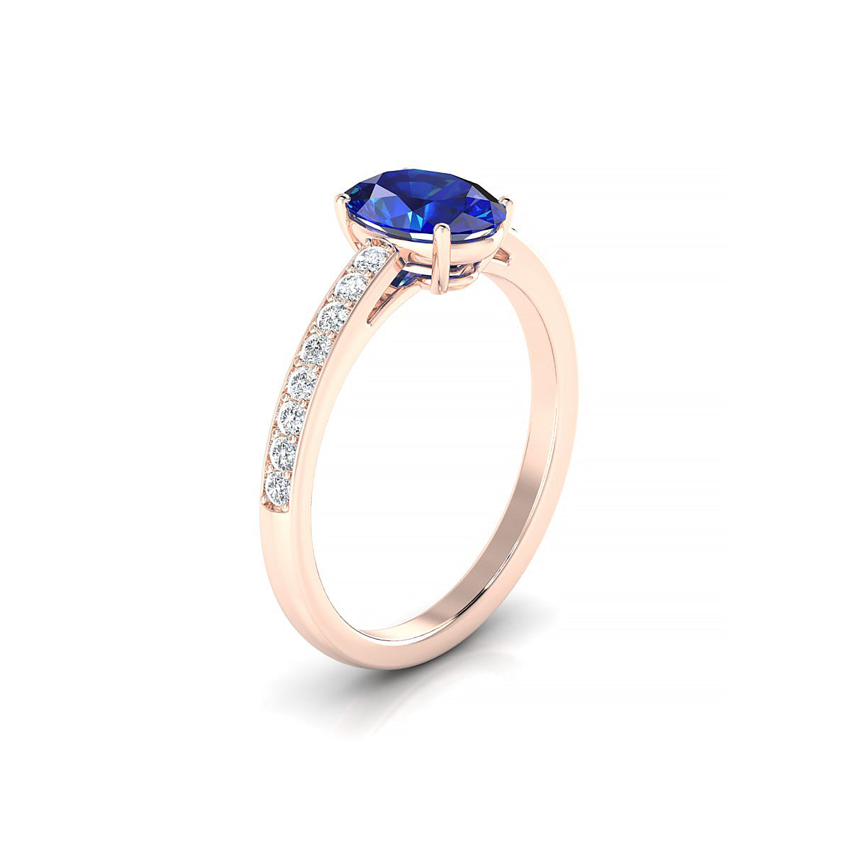 Promise | 18k Rose Gold 8 x 6 mm Oval Sapphire Ring