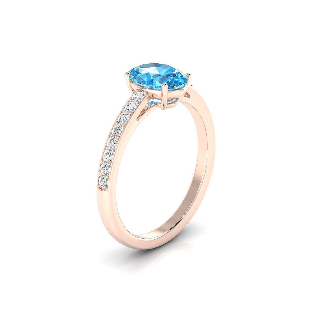 Promise | 18k Rose Gold 8 x 6 mm Oval Topaz Ring