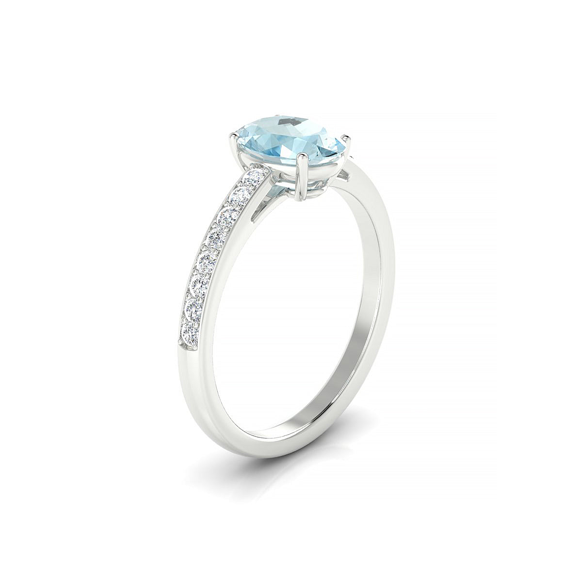 Promise | 18k White Gold 8 x 6 mm Oval Aquamarine Ring