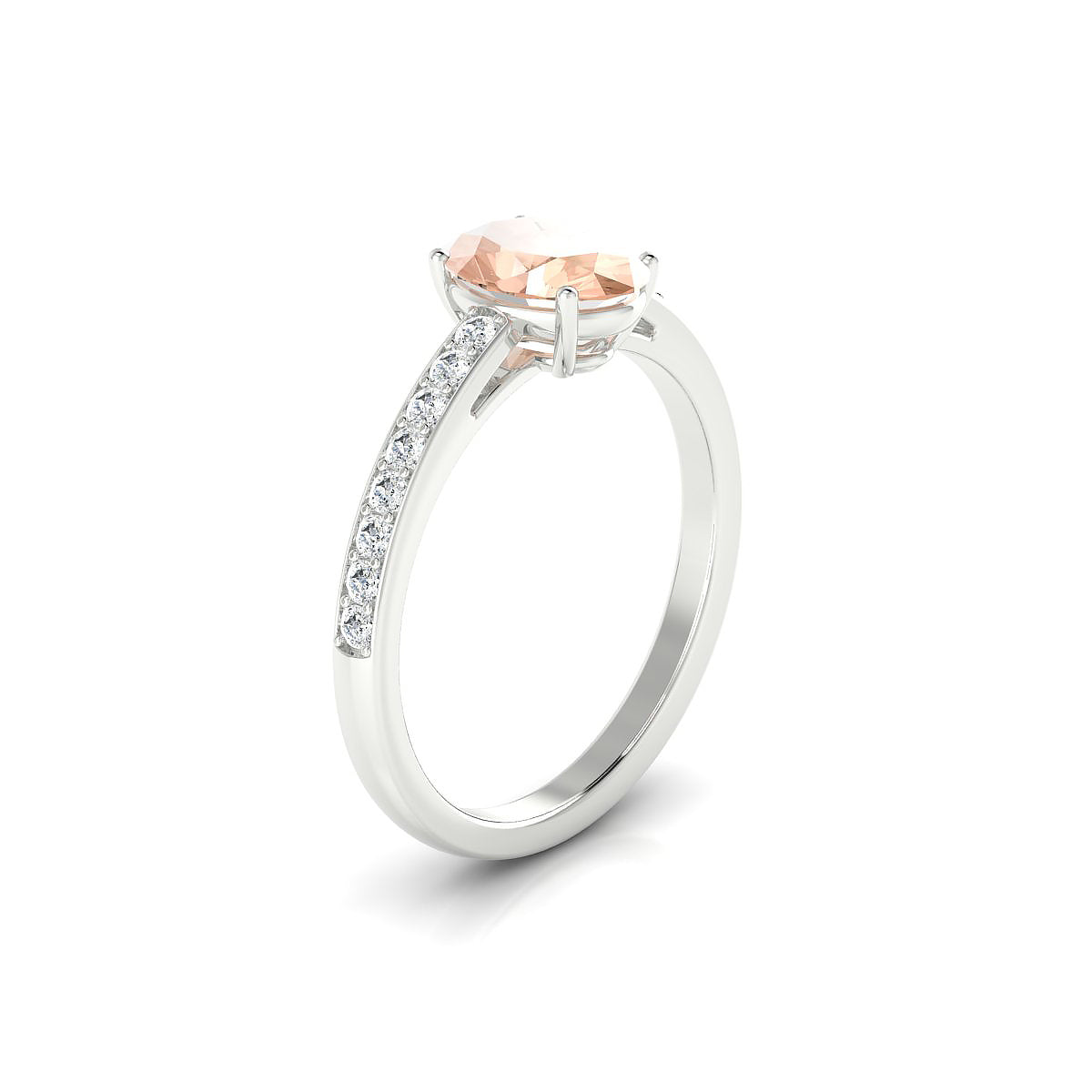 Promise | 18k White Gold 8 x 6 mm Oval Morganite Ring