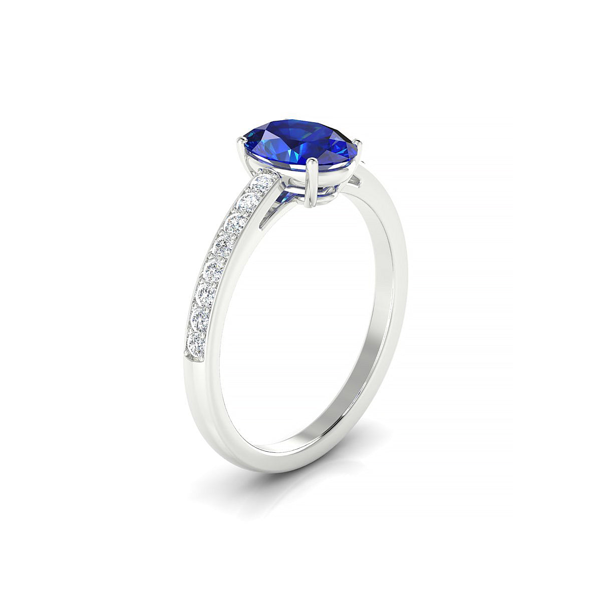 Promise | 18k White Gold 8 x 6 mm Oval Sapphire Ring