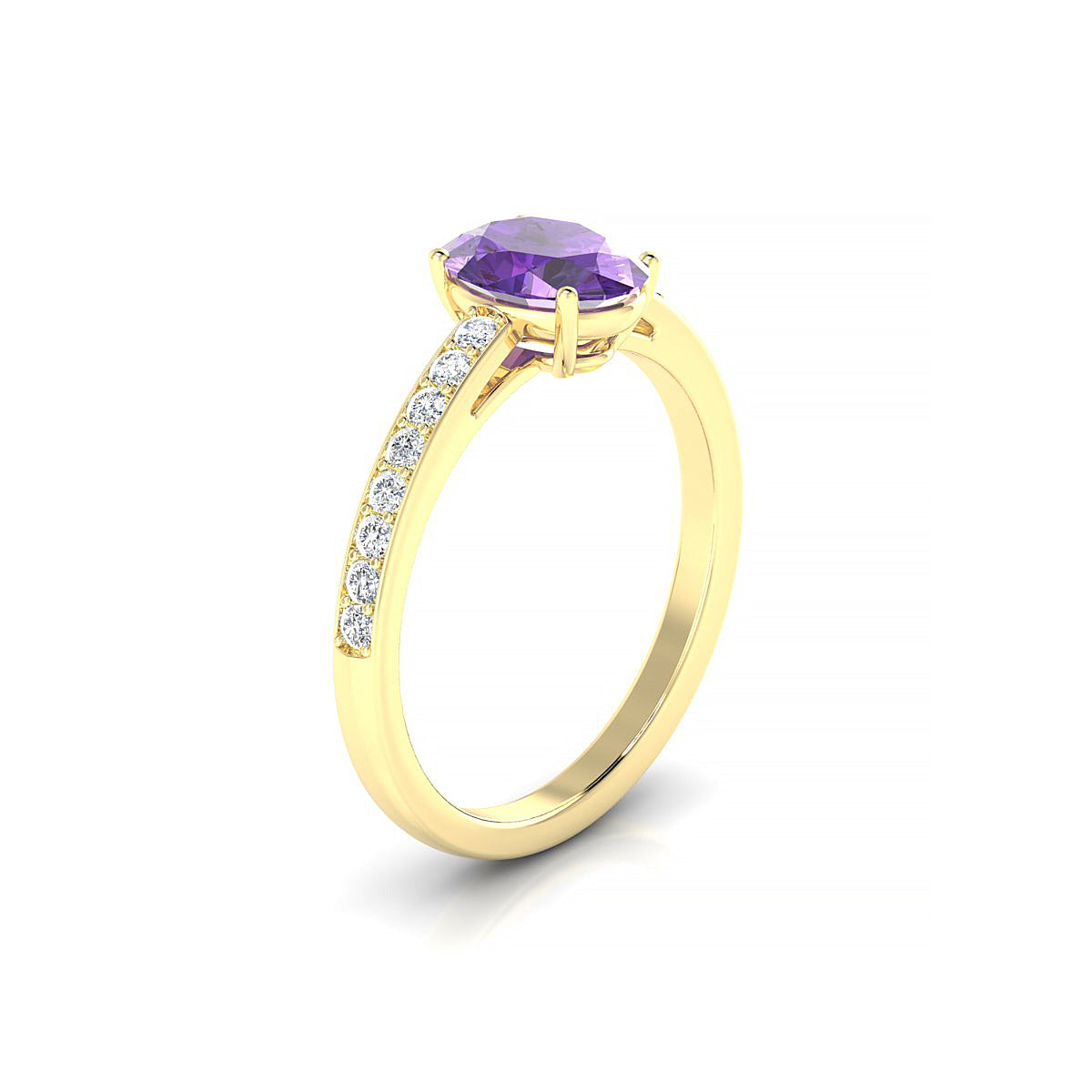 Promise | 18k Yellow Gold 8 x 6 mm Oval Amethyst Ring