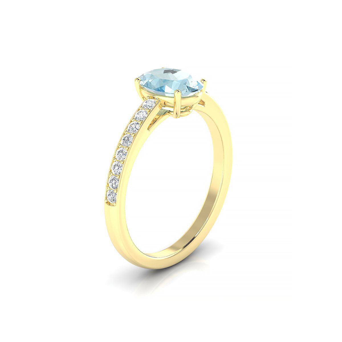 Promise | 18k Yellow Gold 8 x 6 mm Oval Aquamarine Ring