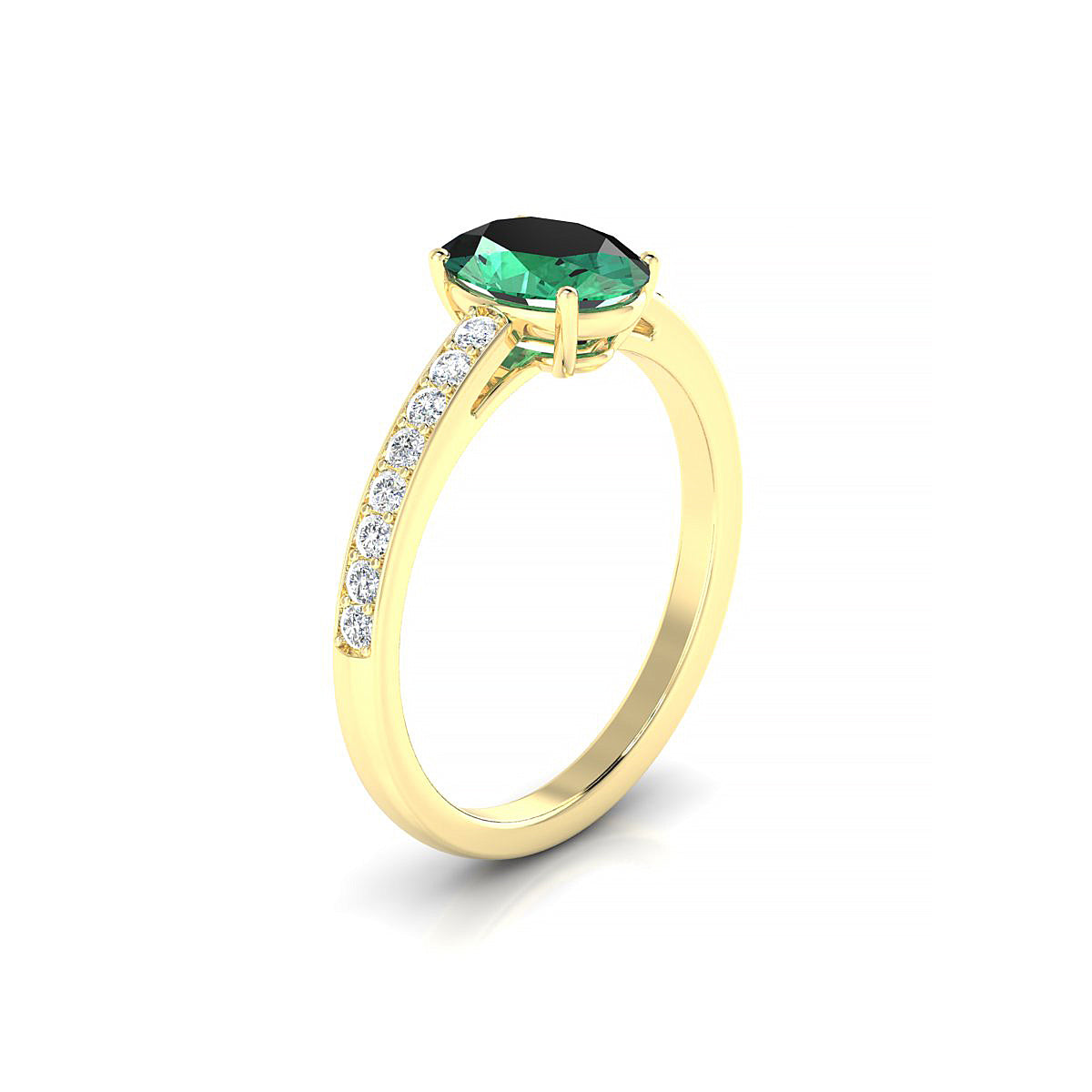 Promise | 18k Yellow Gold 8 x 6 mm Oval Emerald Ring