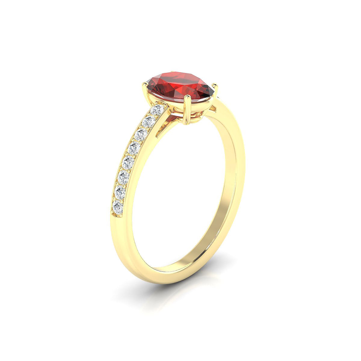 Promise | 18k Yellow Gold 8 x 6 mm Oval Garnet Ring