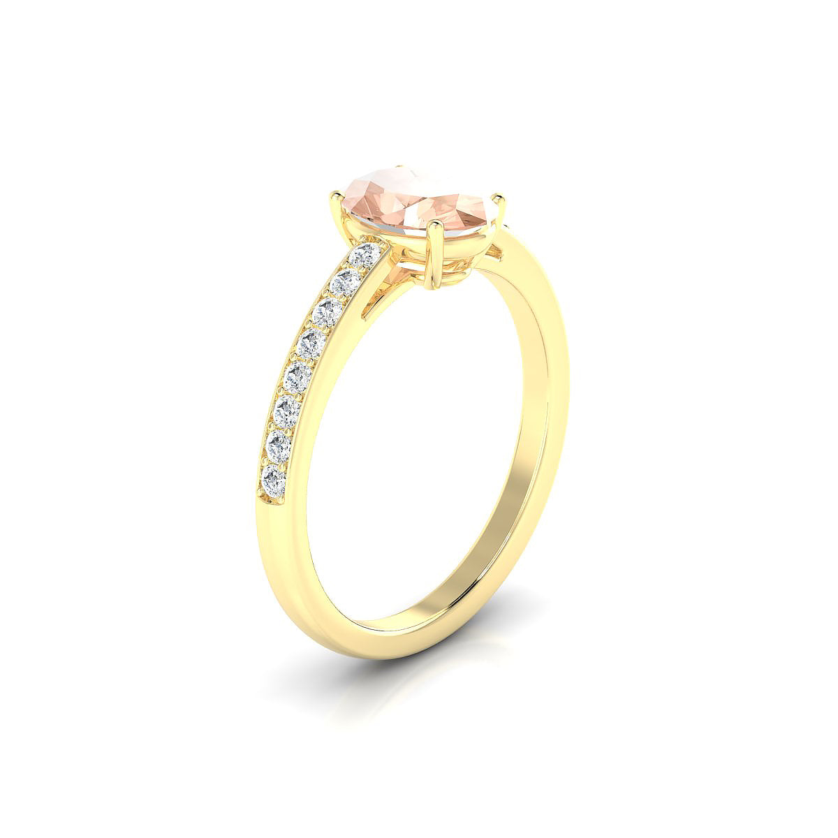 Promise | 18k Yellow Gold 8 x 6 mm Oval Morganite Ring