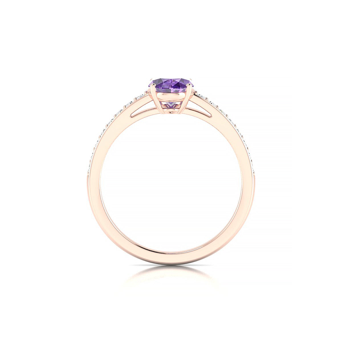 Promise | 18k Rose Gold 8 x 6 mm Oval Amethyst Ring
