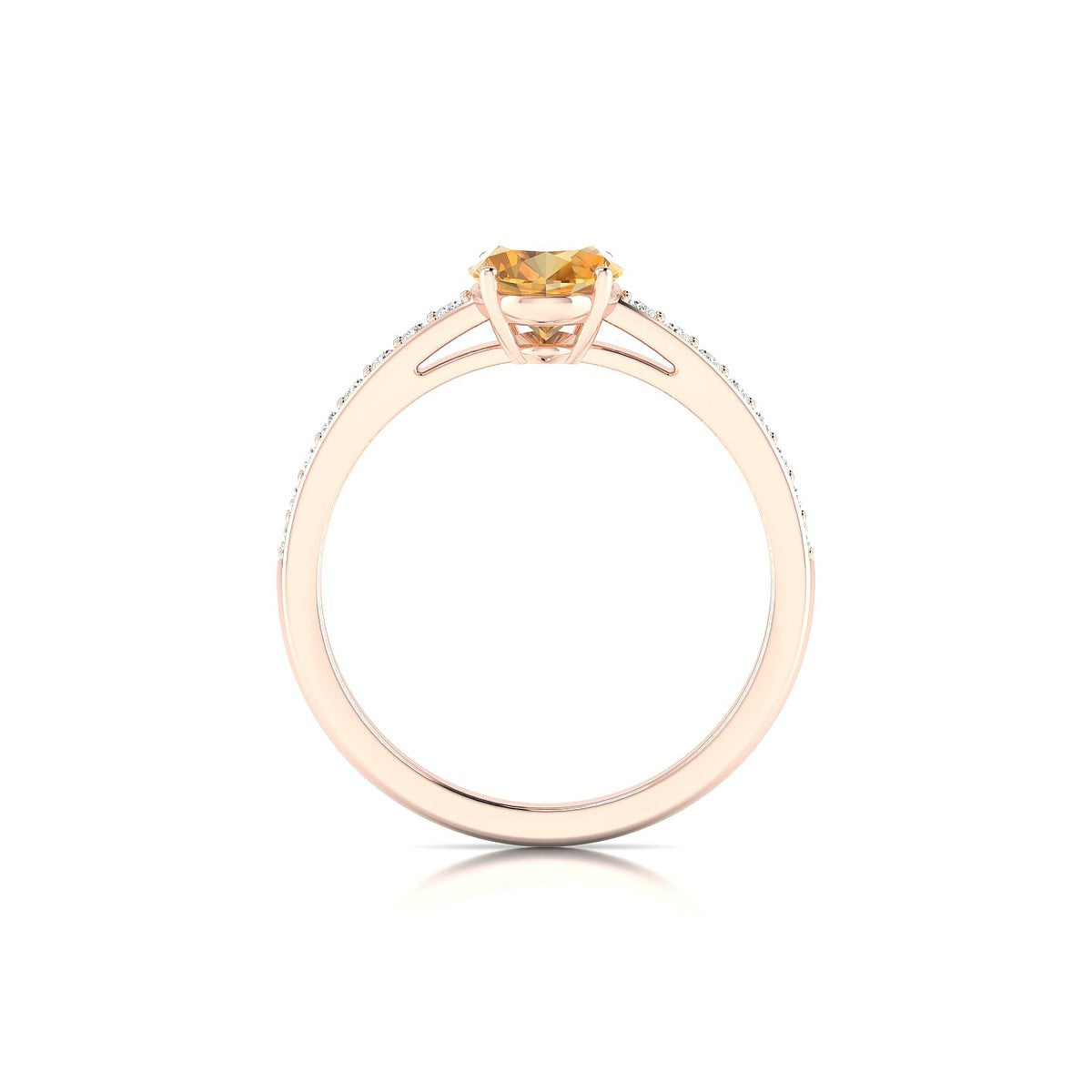 Promise | 18k Rose Gold 8 x 6 mm Oval Citrine Ring