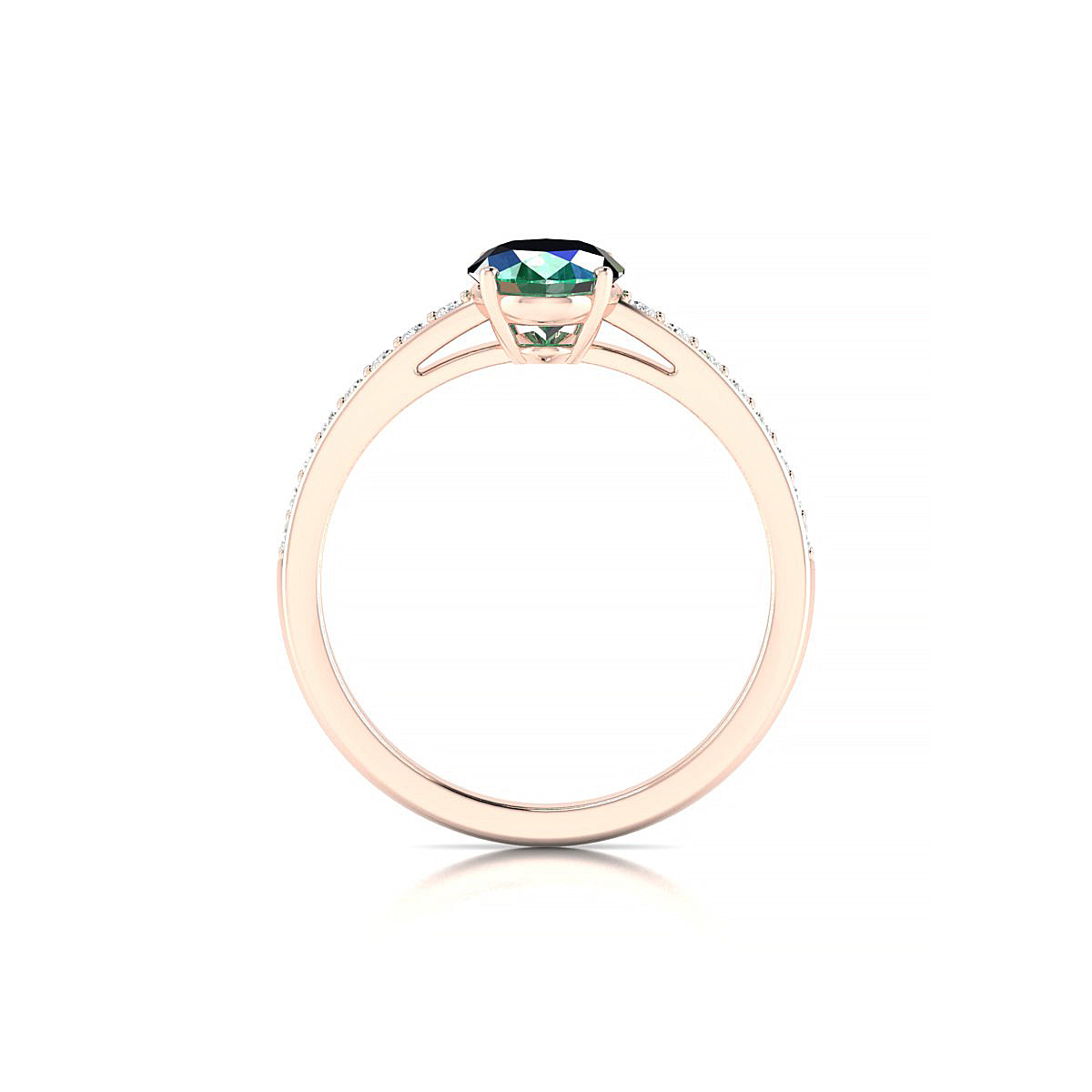 Promise | 18k Rose Gold 8 x 6 mm Oval Emerald Ring