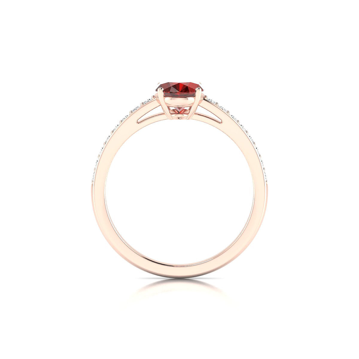 Promise | 18k Rose Gold 8 x 6 mm Oval Garnet Ring