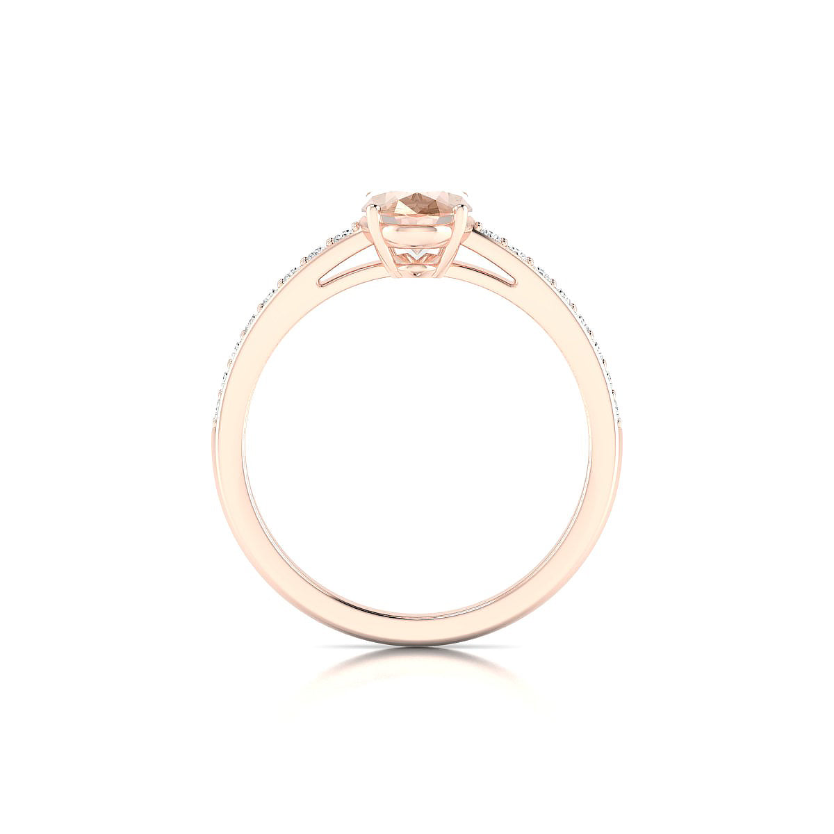 Promise | 18k Rose Gold 8 x 6 mm Oval Morganite Ring