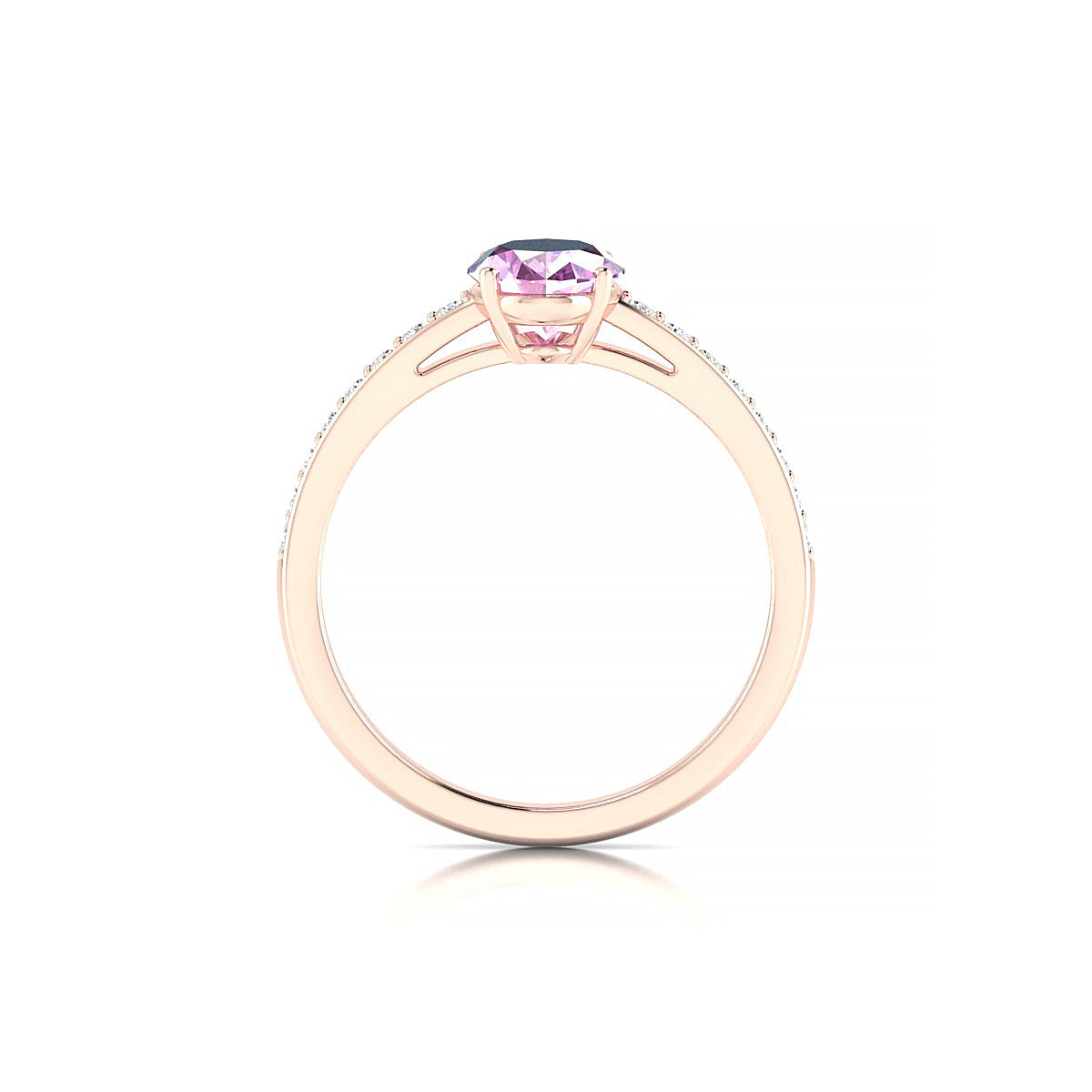 Promise | 18k Rose Gold 8 x 6 mm Oval Pink Sapphire Ring