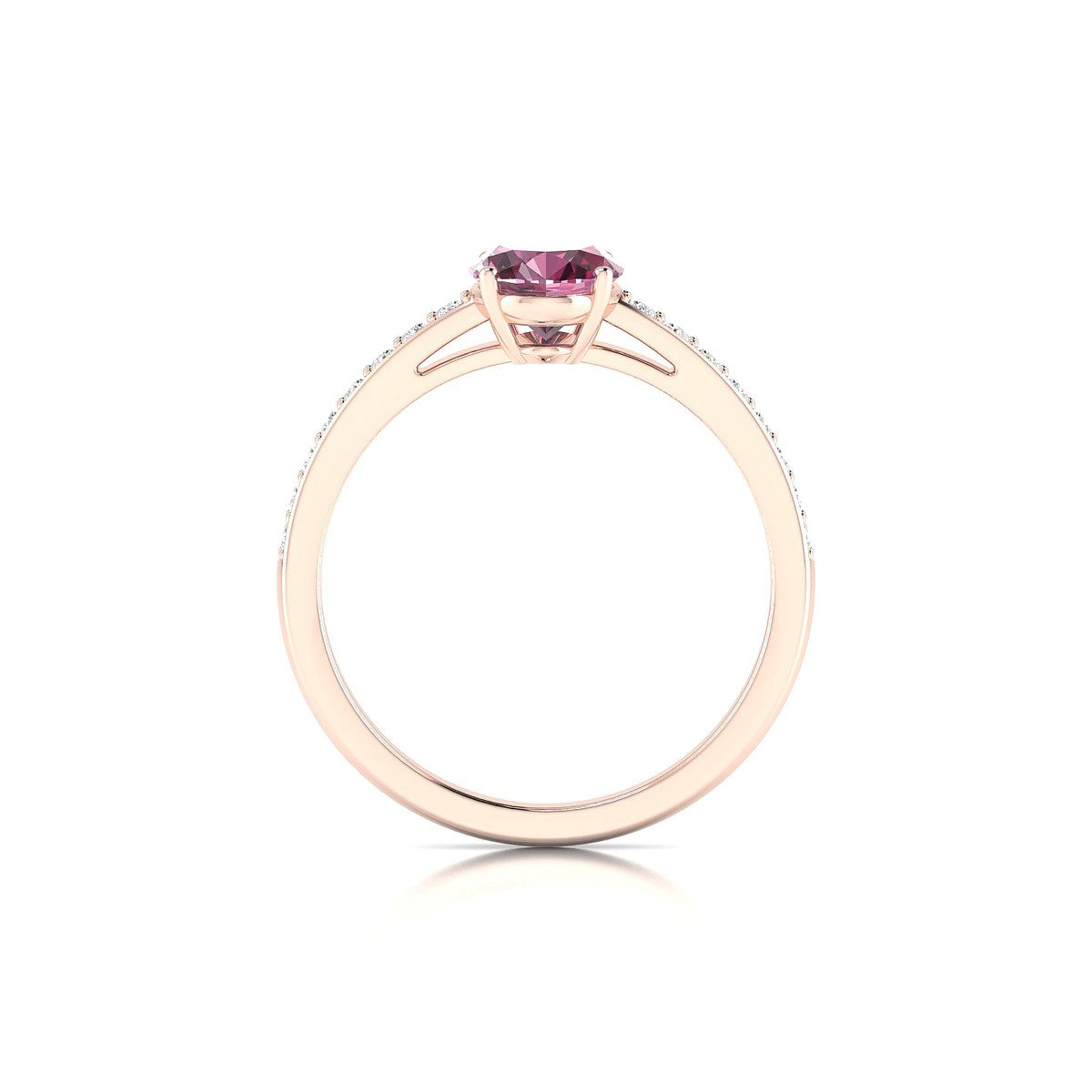 Promise | 18k Rose Gold 8 x 6 mm Oval Rhodolite Ring
