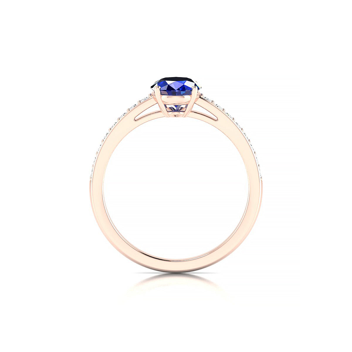Promise | 18k Rose Gold 8 x 6 mm Oval Sapphire Ring