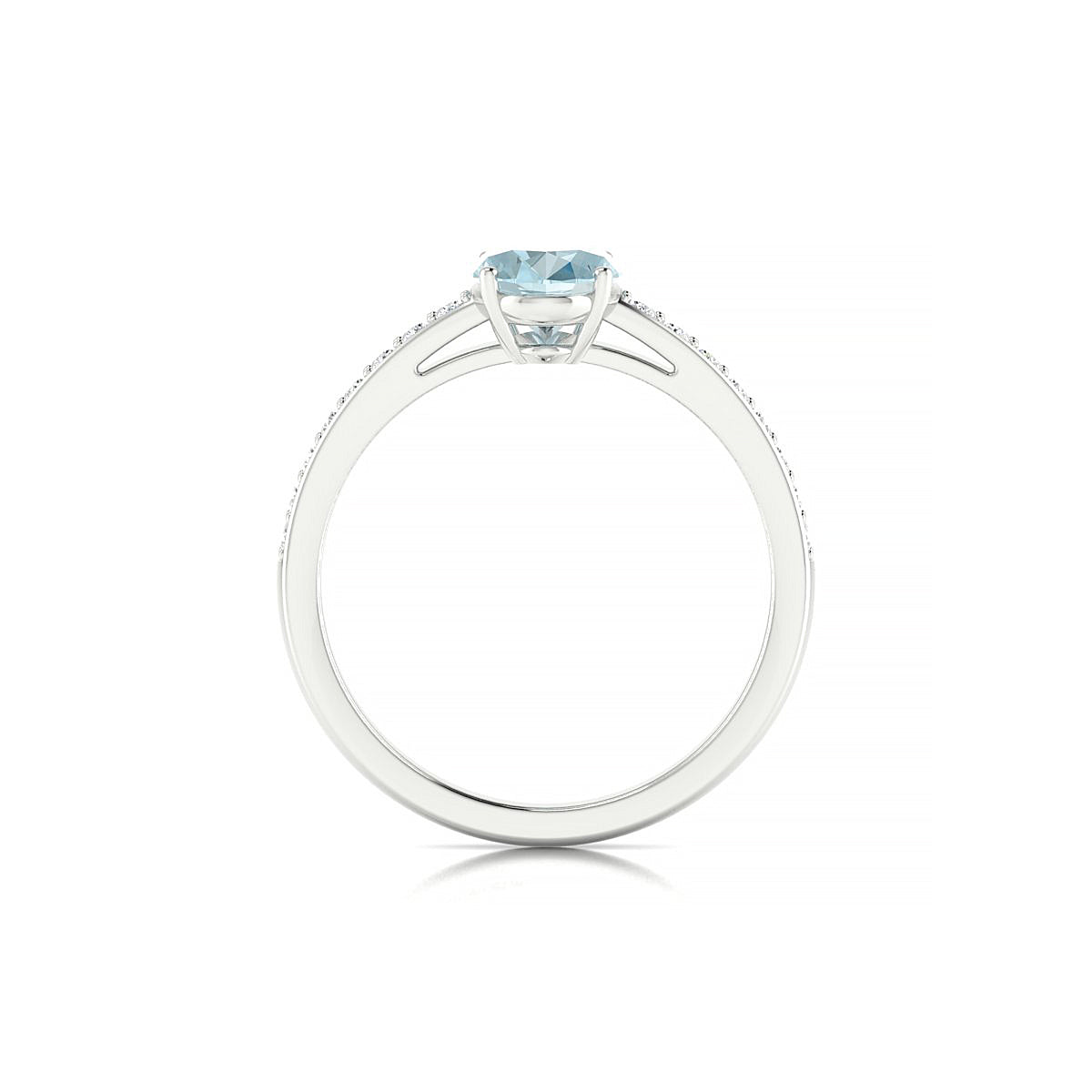 Promise | 18k White Gold 8 x 6 mm Oval Aquamarine Ring