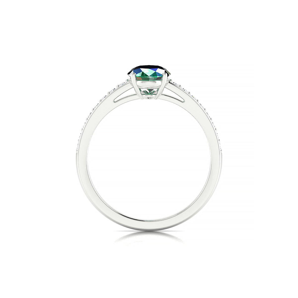 Promise | 18k White Gold 8 x 6 mm Oval Emerald Ring