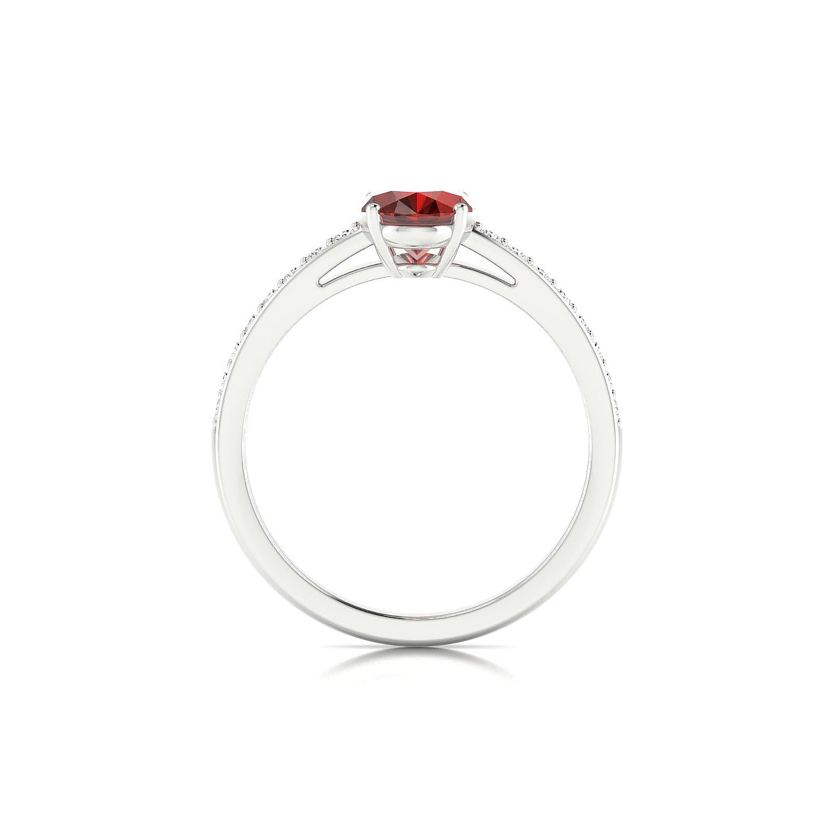 Promise | 18k White Gold 8 x 6 mm Oval Garnet Ring