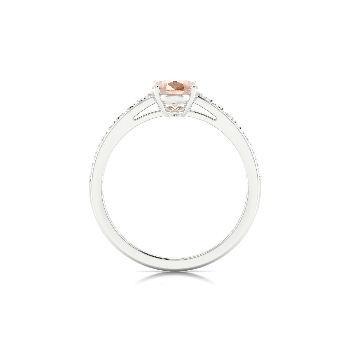 Promise | 18k White Gold 8 x 6 mm Oval Morganite Ring