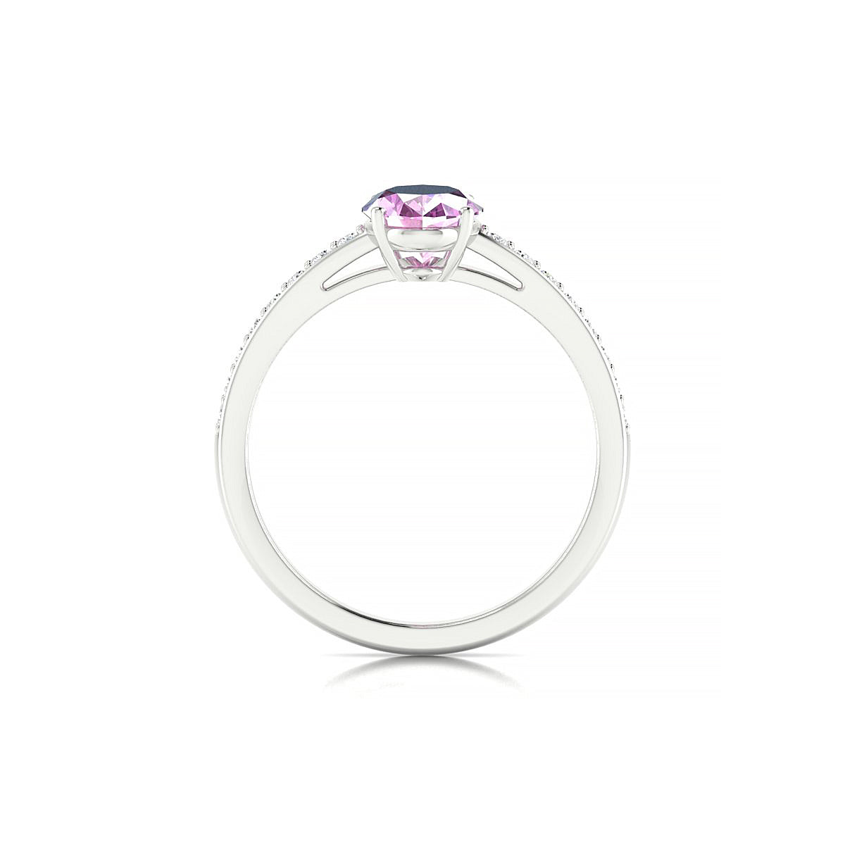 Promise | 18k White Gold 8 x 6 mm Oval Pink Sapphire Ring