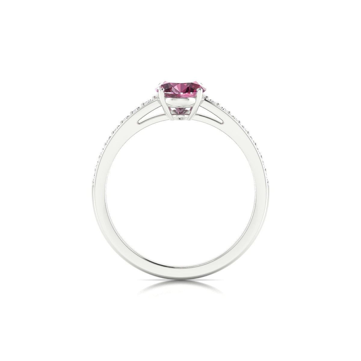 Promise | 18k White Gold 8 x 6 mm Oval Rhodolite Ring