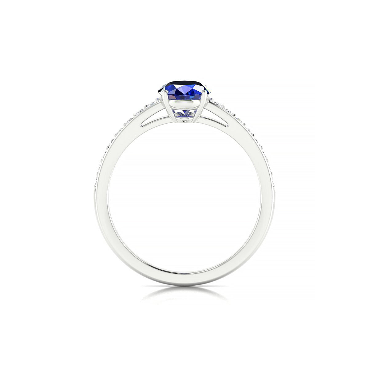 Promise | 18k White Gold 8 x 6 mm Oval Sapphire Ring