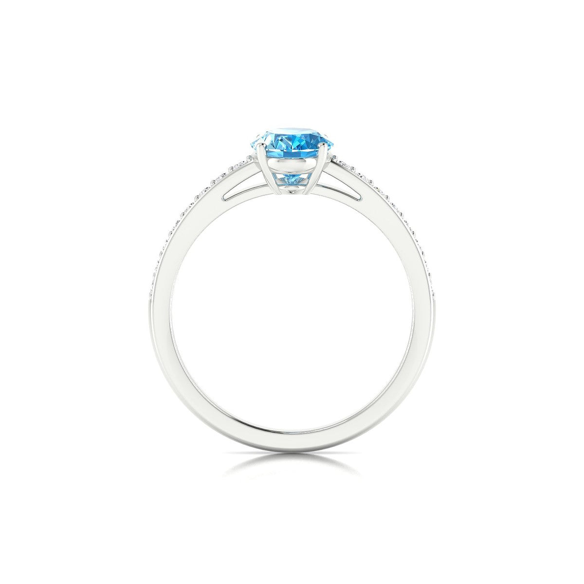 Promise | 18k White Gold 8 x 6 mm Oval Topaz Ring