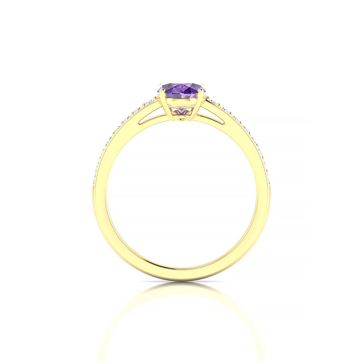 Promise | 18k Yellow Gold 8 x 6 mm Oval Amethyst Ring