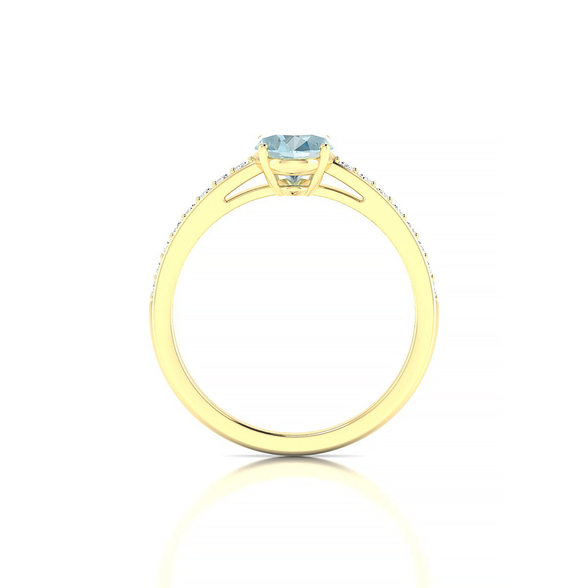 Promise | 18k Yellow Gold 8 x 6 mm Oval Aquamarine Ring