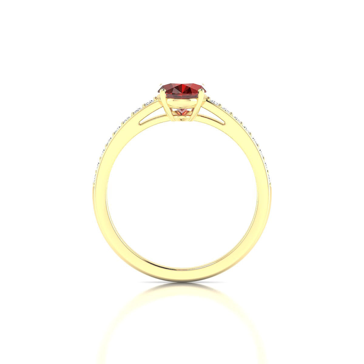 Promise | 18k Yellow Gold 8 x 6 mm Oval Garnet Ring