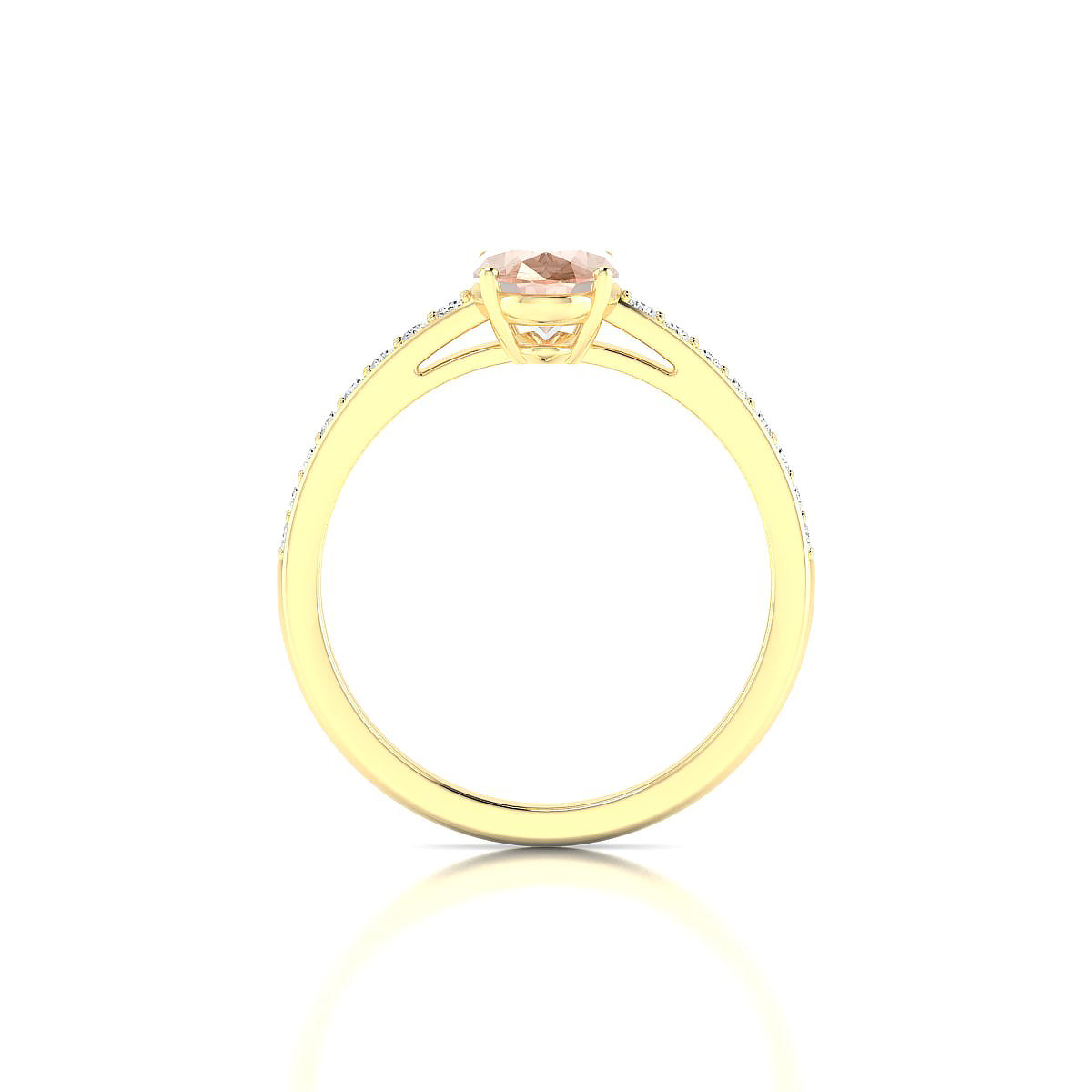 Promise | 18k Yellow Gold 8 x 6 mm Oval Morganite Ring