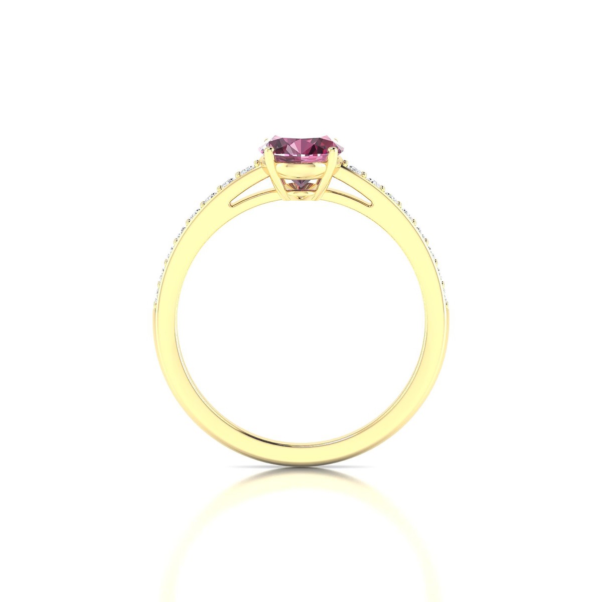 Promise | 18k Yellow Gold 8 x 6 mm Oval Rhodolite Ring