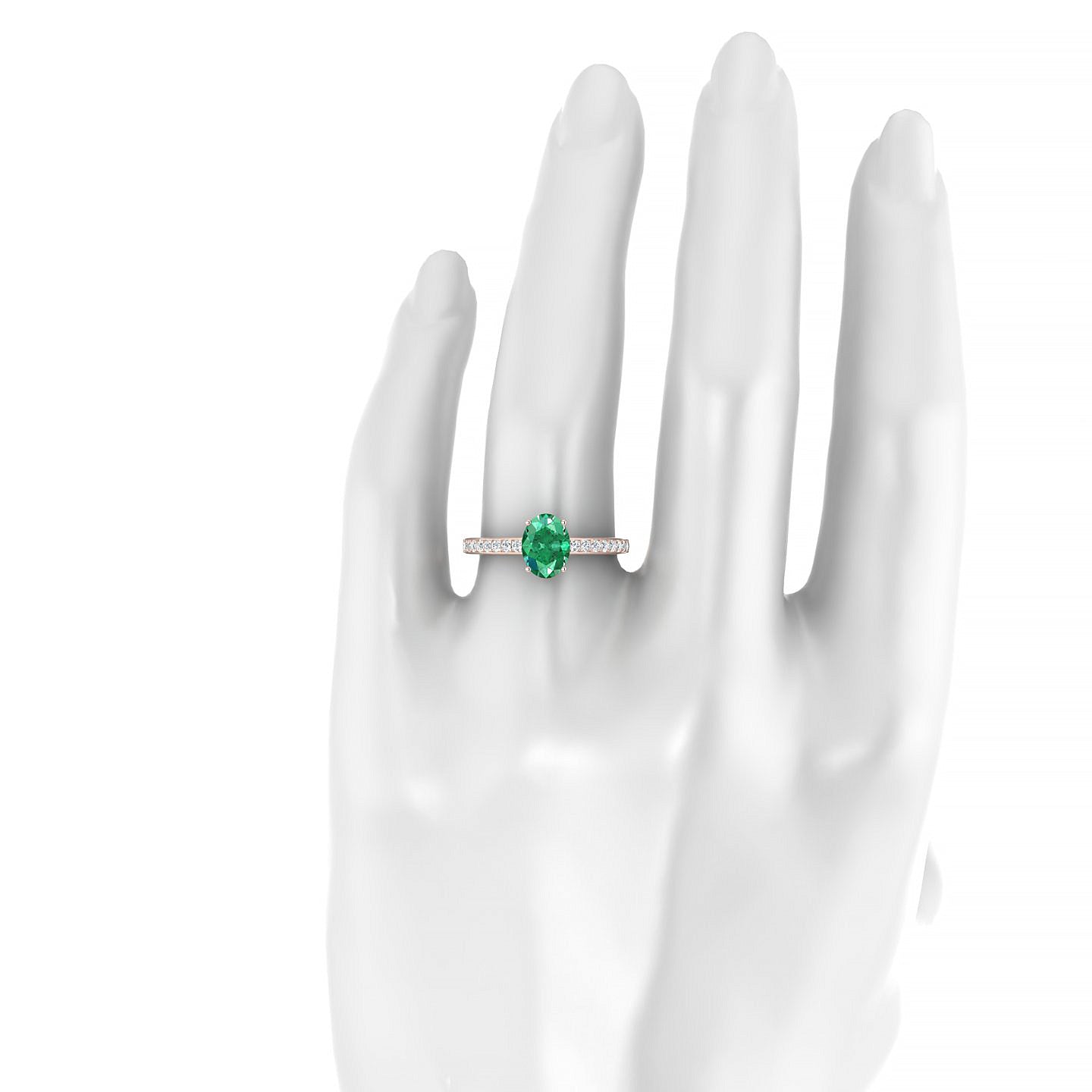 Promise | 18k Rose Gold 8 x 6 mm Oval Emerald Ring