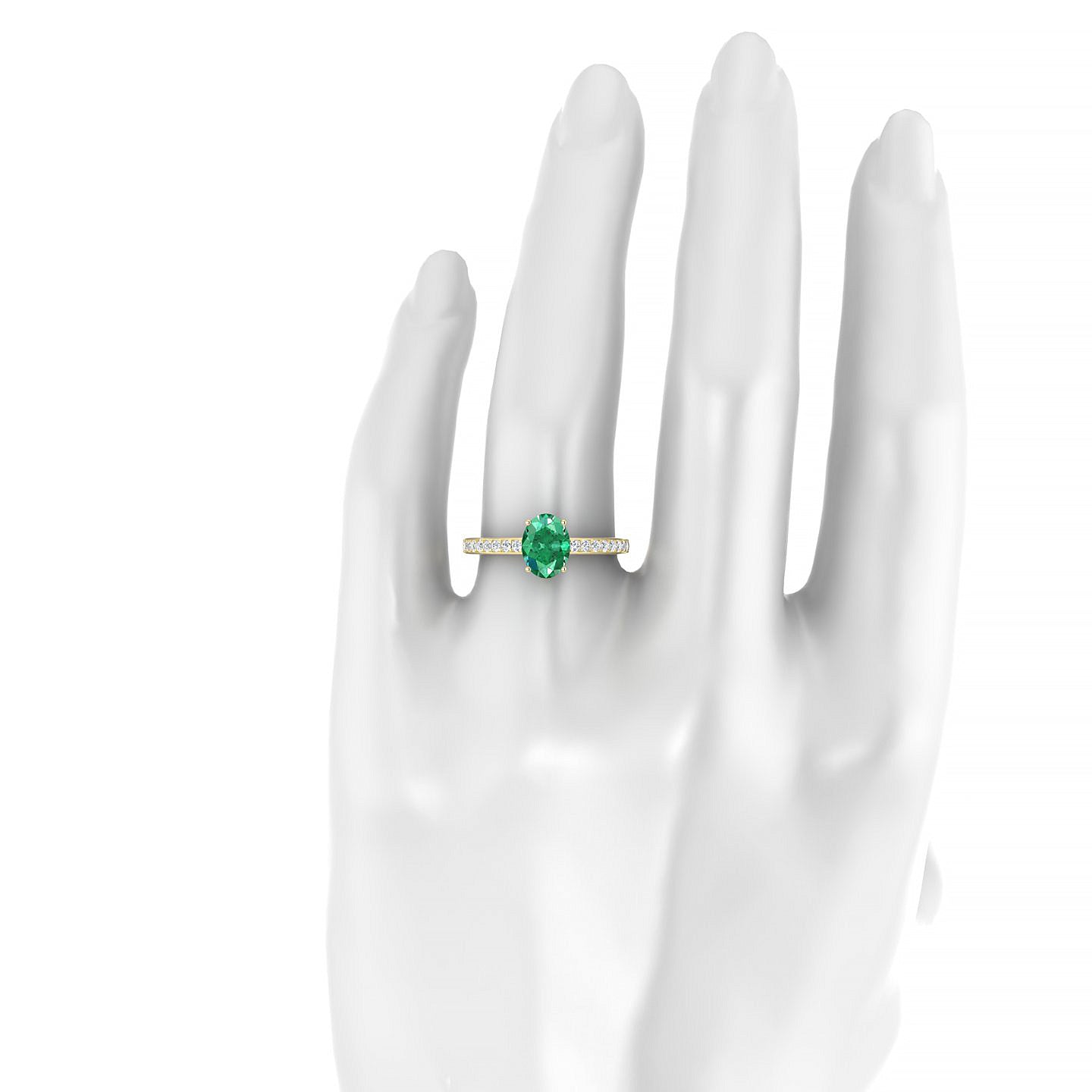 Promise | 18k Yellow Gold 8 x 6 mm Oval Emerald Ring