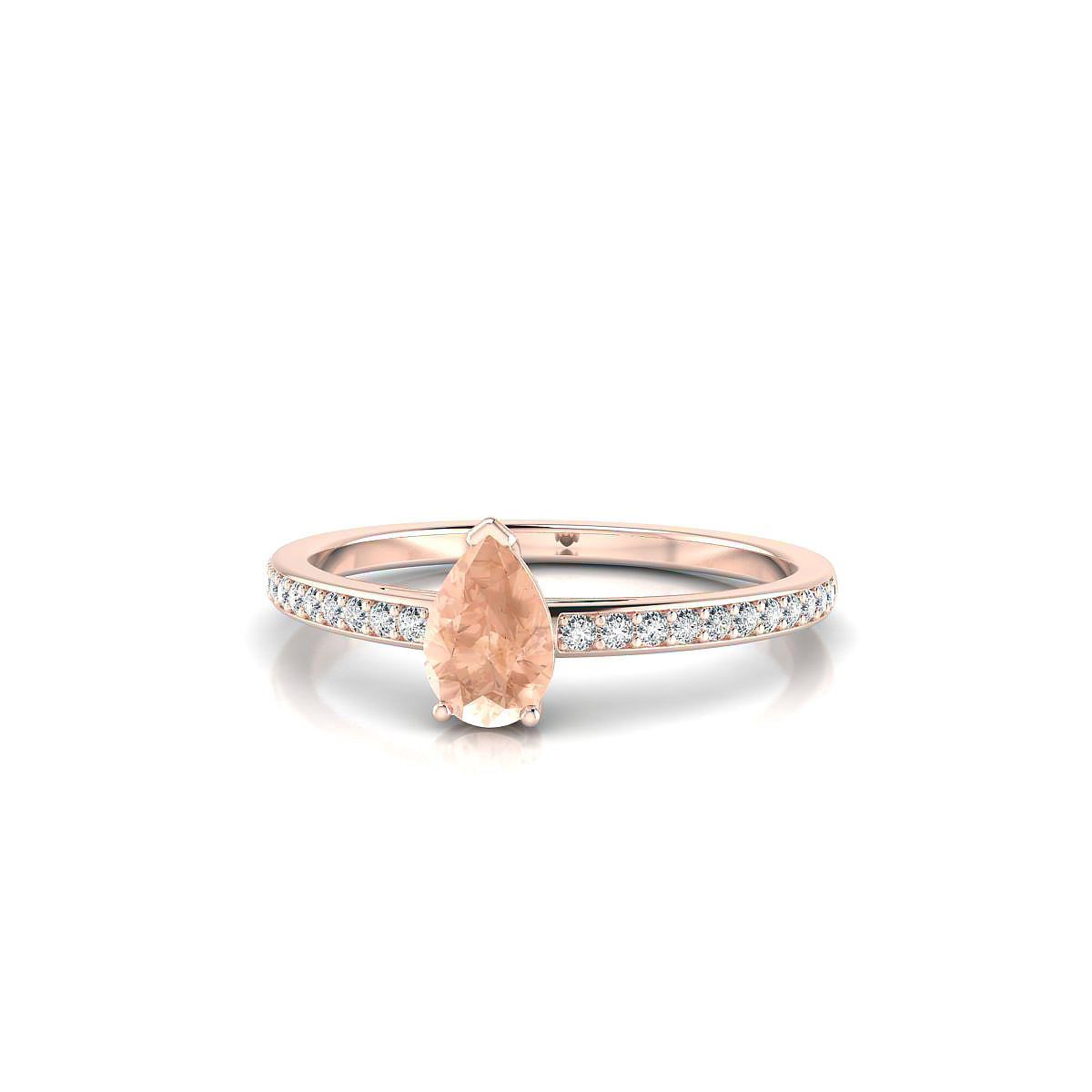 Promise | 18k Rose Gold 6 x 4 mm Pear Morganite Ring