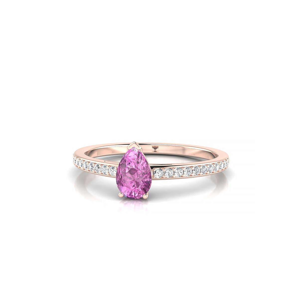 Promise | 18k Rose Gold 6 x 4 mm Pear Pink Sapphire Ring