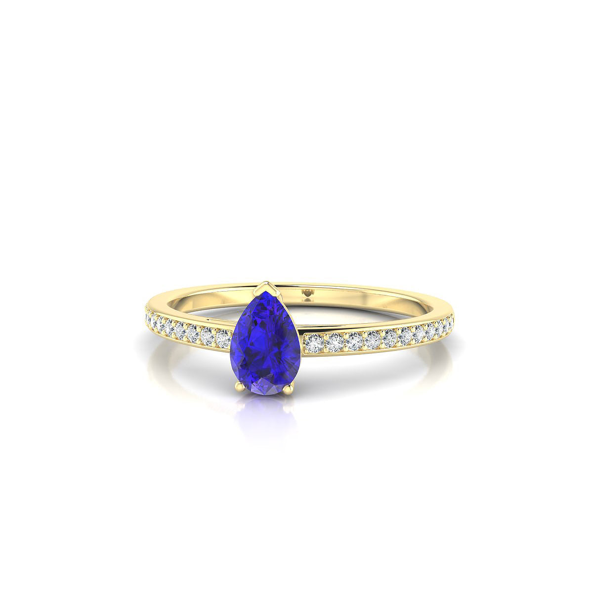 Promise | 18k Yellow Gold 6 x 4 mm Pear Tanzanite Ring
