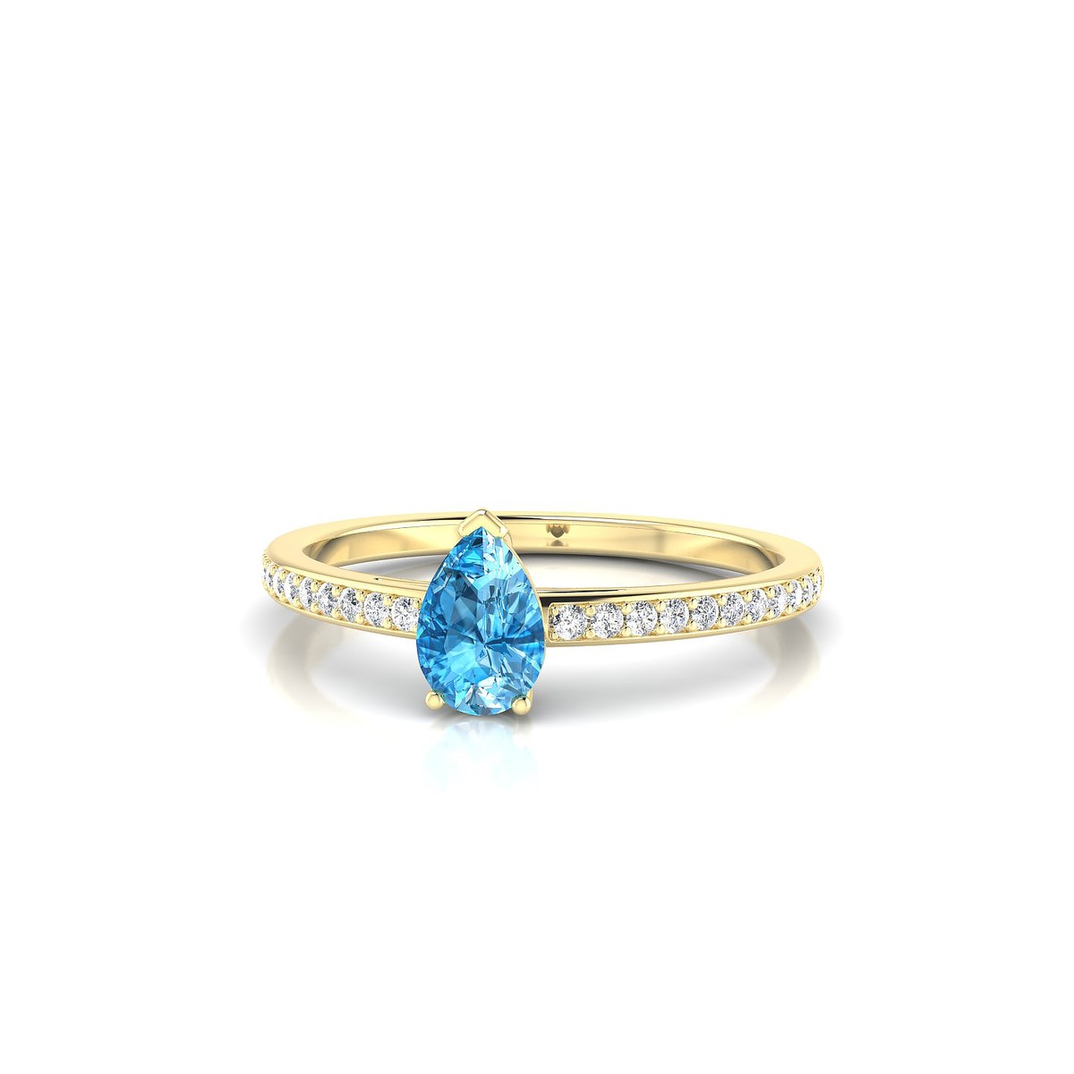 Promise | 18k Yellow Gold 6 x 4 mm Pear Topaz Ring