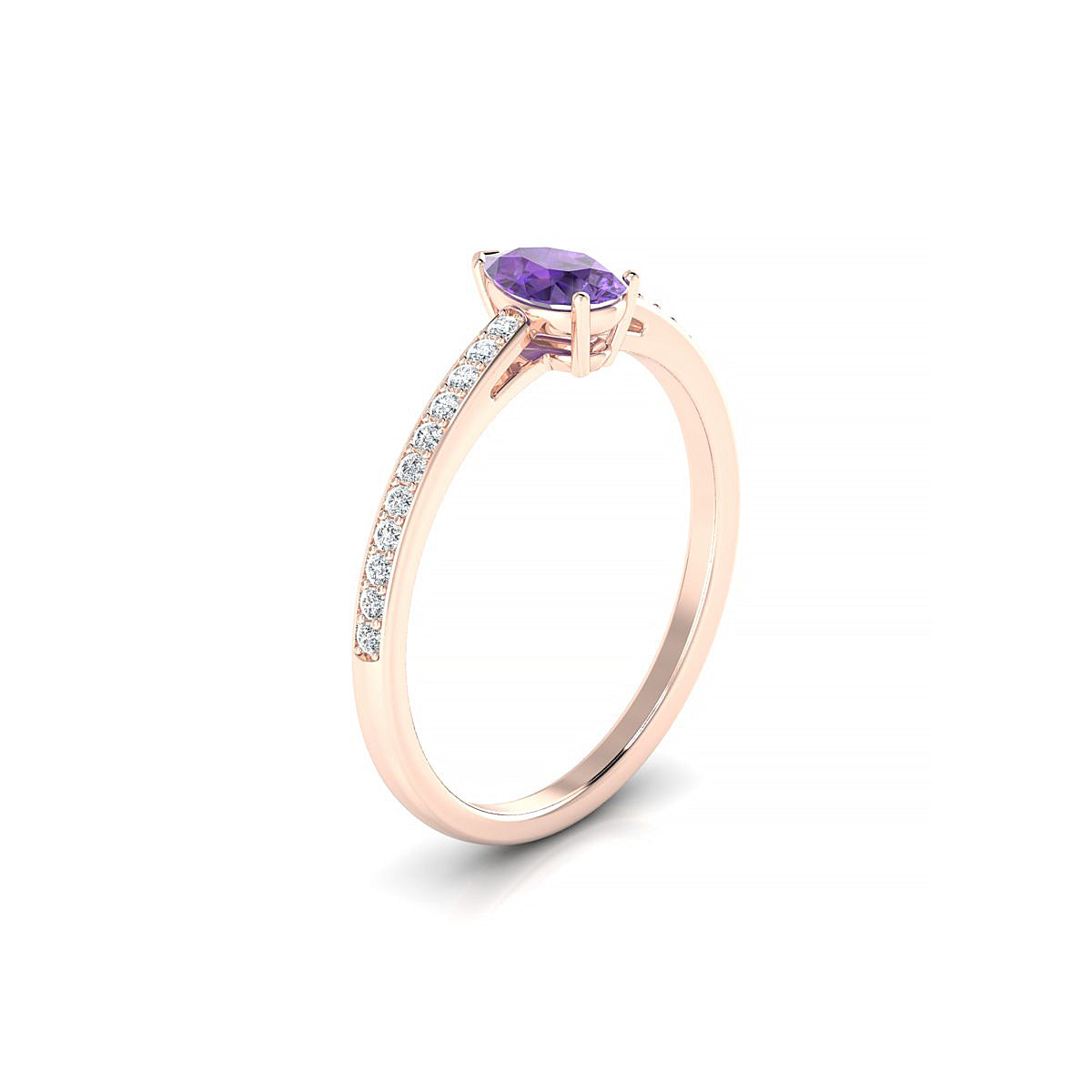 Promise | 18k Rose Gold 6 x 4 mm Pear Amethyst Ring
