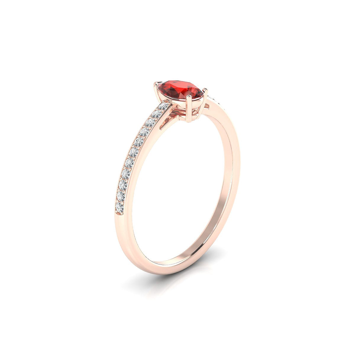 Promise | 18k Rose Gold 6 x 4 mm Pear Garnet Ring