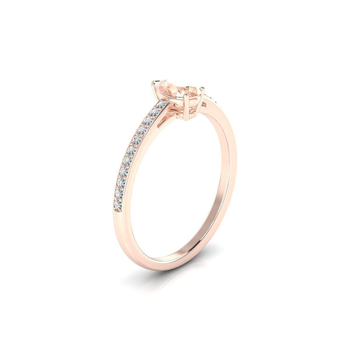 Promise | 18k Rose Gold 6 x 4 mm Pear Morganite Ring