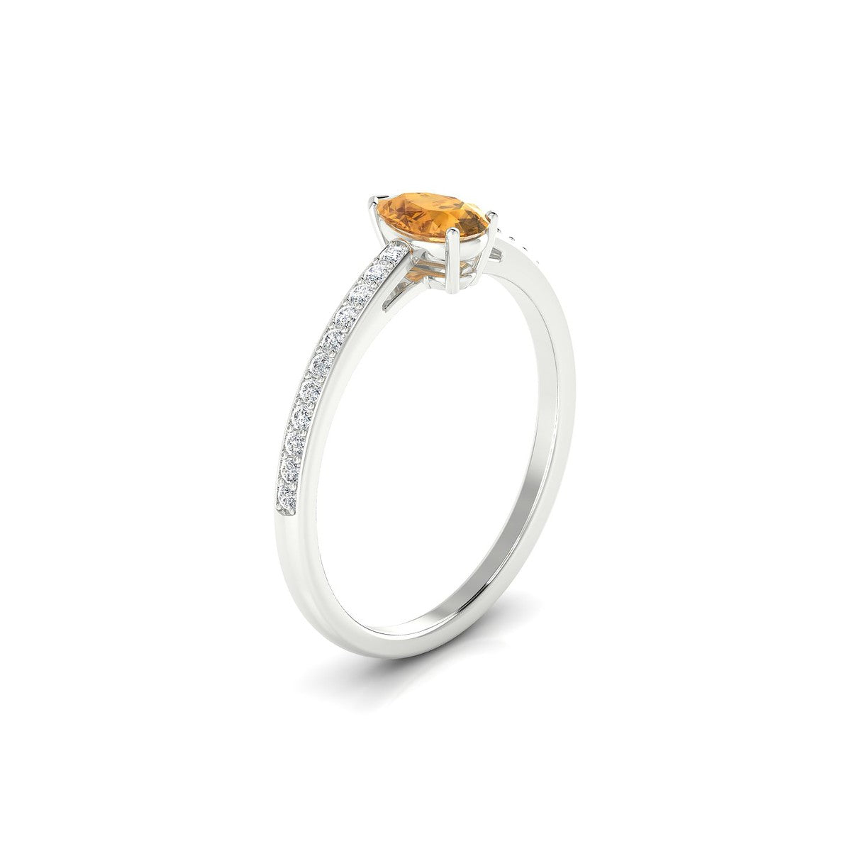 Promise | 18k White Gold 6 x 4 mm Pear Citrine Ring