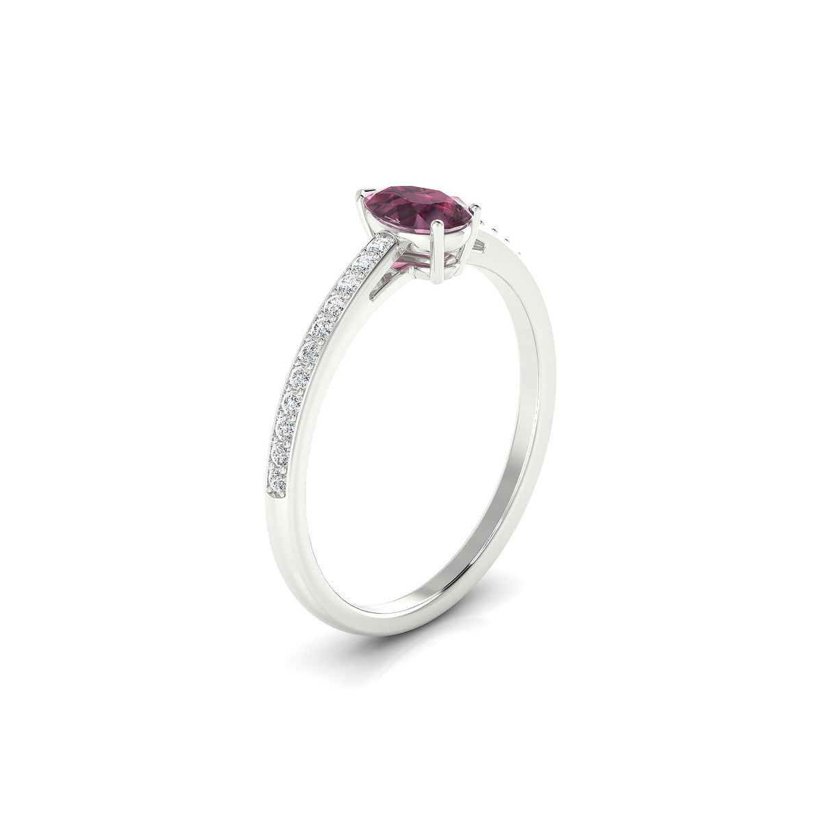 Promise | 18k White Gold 6 x 4 mm Pear Rhodolite Ring