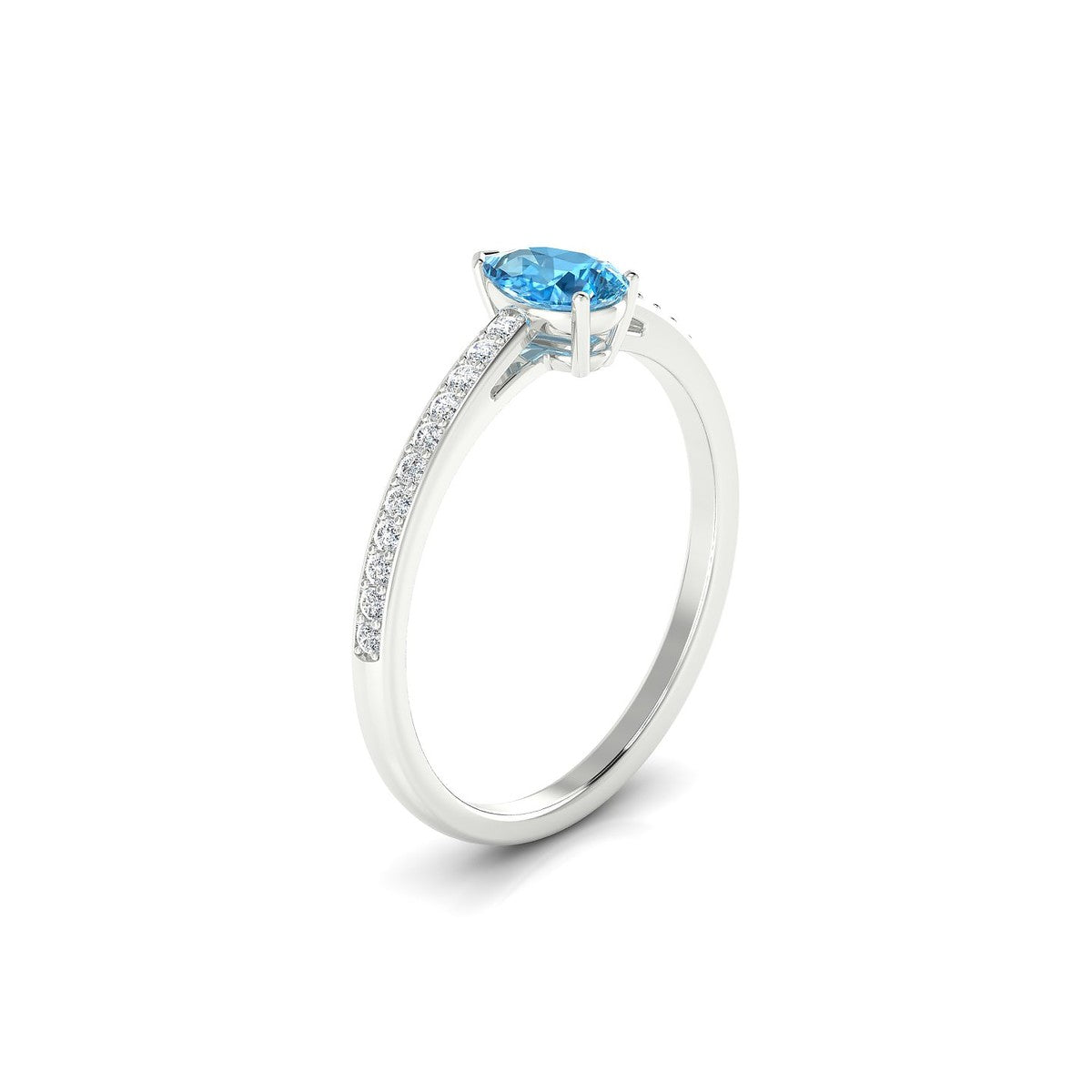 Promise | 18k White Gold 6 x 4 mm Pear Topaz Ring