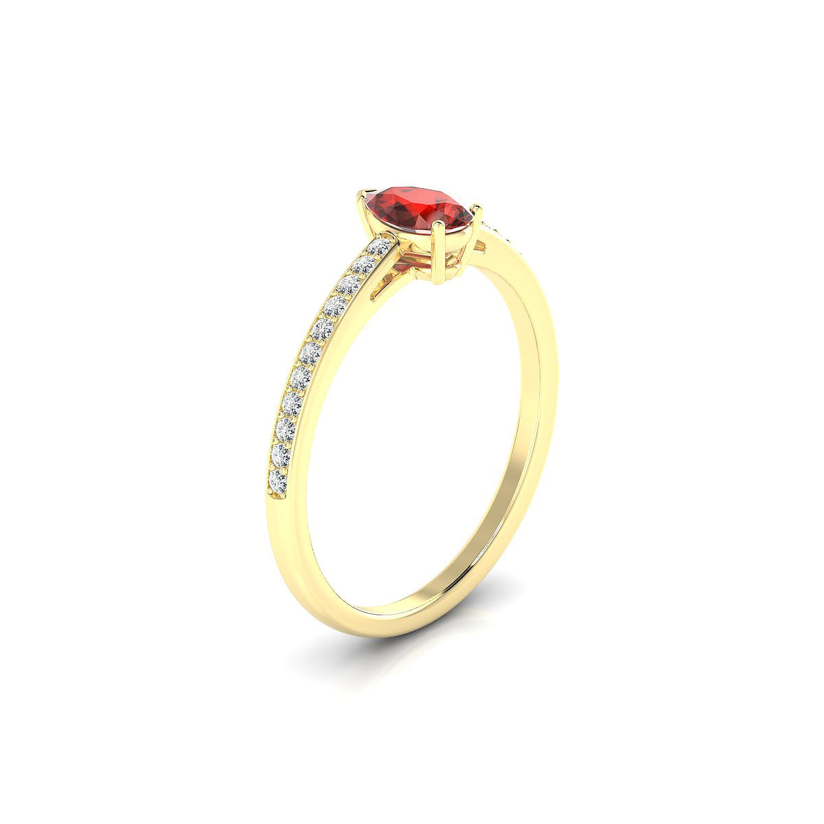 Promise | 18k Yellow Gold 6 x 4 mm Pear Garnet Ring