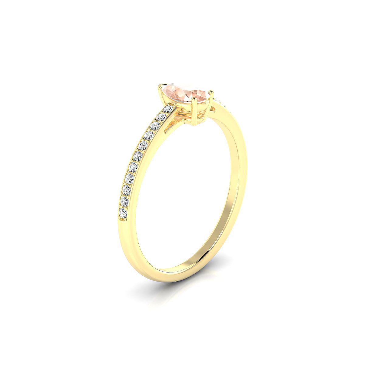 Promise | 18k Yellow Gold 6 x 4 mm Pear Morganite Ring