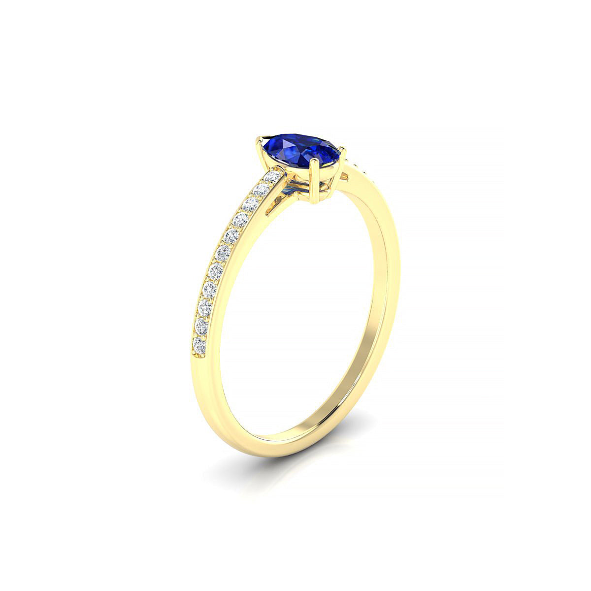 Promise | 18k Yellow Gold 6 x 4 mm Pear Sapphire Ring